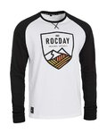 ROCDAY Cyklistické tričko s dlhým rukávom - CREST - biela/čierna