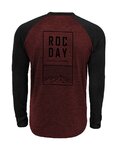 ROCDAY Cyklistický dres s dlhým rukávom letný - STAGE - červená/čierna