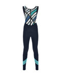 SANTINI Cyklistické nohavice dlhé s trakmi - CORAL RAGGIO LADY - modrá/čierna