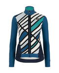 SANTINI Cyklistický dres s dlhým rukávom zimný - CORAL RAGGIO LADY - modrá