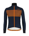 SANTINI Cyklistická zateplená bunda - COLORE - modrá/oranžová