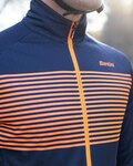 SANTINI Cyklistická zateplená bunda - COLORE - modrá/oranžová