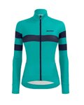 SANTINI Cyklistický dres s dlhým rukávom zimný - CORAL BENGAL LADY - modrá