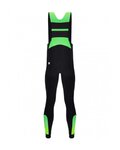 SANTINI Cyklistické nohavice dlhé s trakmi - COMMAND WINTER - zelená/čierna
