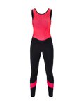 SANTINI Cyklistické nohavice dlhé s trakmi - CORAL BENGAL LADY - ružová/čierna