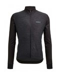 SANTINI Cyklistický dres s dlhým rukávom zimný - SANTINI COLORE PURO - čierna