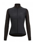 SANTINI Cyklistický dres s dlhým rukávom zimný - COLORE PURO LADY - čierna