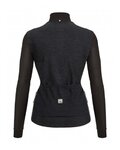 SANTINI Cyklistický dres s dlhým rukávom zimný - COLORE PURO LADY - čierna