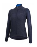 SANTINI Cyklistický dres s dlhým rukávom zimný - COLORE PURO LADY - modrá
