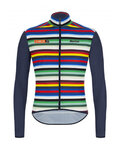 SANTINI Cyklistická vetruodolná bunda - LA VUELTA 2021 SINTX - modrá/viacfarebná
