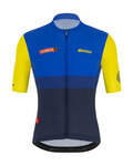 SANTINI Cyklistický dres s krátkym rukávom - LA VUELTA 2021 - žltá/modrá