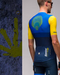 SANTINI Cyklistický dres s krátkym rukávom - LA VUELTA 2021 - žltá/modrá