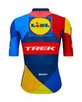 SANTINI Cyklistický dres s krátkym rukávom - LIDL TREK 2024 TEAM ORIGINAL - červená/žltá/modrá
