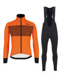 SANTINI Cyklistická zimná bunda a nohavice - COLORE WINTER III - čierna/oranžová
