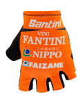 SANTINI Cyklistické rukavice krátkoprsté - NIPPO FANTINI 2019 - oranžová/modrá/biela