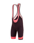 SANTINI Cyklistické nohavice krátke s trakmi - KARMA MILLE - bordová/ružová