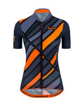SANTINI Cyklistický dres s krátkym rukávom - SLEEK RAGGIO LADY - modrá/oranžová