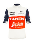 SANTINI Cyklistický dres s krátkym rukávom - TREK 2021 KIDS  - biela/viacfarebná