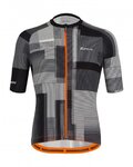 SANTINI Cyklistický krátky dres a krátke nohavice - KARMA KINETIC - čierna/biela/oranžová