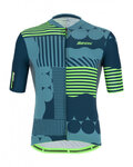 SANTINI Cyklistický dres s krátkym rukávom - DELTA OPTIC - zelená/modrá