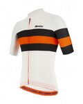 SANTINI Cyklistický dres s krátkym rukávom - SLEEK BENGAL - oranžová/čierna/biela
