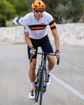 SANTINI Cyklistický dres s krátkym rukávom - SLEEK BENGAL - oranžová/čierna/biela