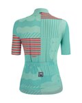 SANTINI Cyklistický krátky dres a krátke nohavice - GIADA OPTIC LADY - čierna/modrá/ružová