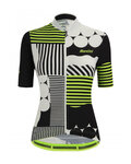 SANTINI Cyklistický dres s krátkym rukávom - GIADA OPTIC LADY - žltá/biela/čierna