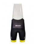 SANTINI Cyklistické nohavice krátke s trakmi - TOUR DE FRANCE 2022 - žltá/čierna