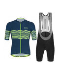 SANTINI Cyklistický krátky dres a krátke nohavice - TONO PROFILO - čierna/zelená