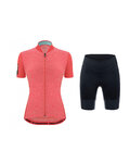 SANTINI Cyklistický krátky dres a krátke nohavice - COLORE PURO LADY - ružová/čierna
