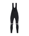 SANTINI Cyklistické nohavice dlhé s trakmi - TREK 19 PRIME WINTER - čierna