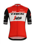 SANTINI Cyklistický dres s krátkym rukávom - TREK 2019 BLEND - červená/biela/čierna