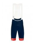 SANTINI Cyklistické nohavice krátke s trakmi - TREK SEGAFREDO 2022 ORIGINAL - červená/modrá