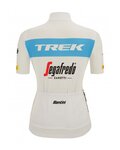 SANTINI Cyklistický dres s krátkym rukávom - TREK SEGAFREDO 2022 LADY FAN LINE - modrá/biela
