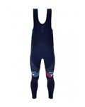 SANTINI Cyklistické nohavice dlhé s trakmi - TREK 2023 FACTORY RACING WINTER - modrá