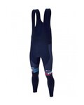 SANTINI Cyklistické nohavice dlhé s trakmi - TREK 2023 FACTORY RACING WINTER - modrá