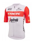 SANTINI Cyklistický dres s krátkym rukávom - TREK SEGAFREDO 2023 FAN LINE - červená/biela