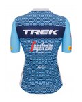 SANTINI Cyklistický dres s krátkym rukávom - TREK SEGAFREDO 2023 LADY FAN LINE - svetlo modrá/biela