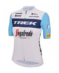 SANTINI Cyklistický dres s krátkym rukávom - TREK SEGAFREDO 2023 LADY FAN LINE - svetlo modrá/biela