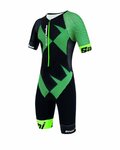 SANTINI Cyklistický overal - X IRONMAN CUPIO - čierna/zelená