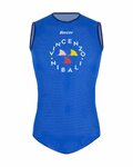 SANTINI Cyklistické tričko bez rukávov - NIBALI SQUALO - modrá