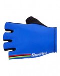 SANTINI Cyklistické rukavice krátkoprsté - UCI RAINBOW - dúhová/modrá
