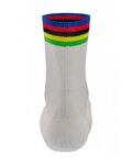 SANTINI Cyklistické ponožky klasické - UCI RAINBOW - biela/dúhová