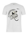 SANTINI Cyklistické tričko s krátkym rukávom - UCI FLANDERS RIDER - biela
