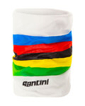 SANTINI Cyklistický nákrčník - UCI RAINBOW - biela/dúhová
