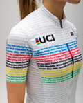 SANTINI Cyklistický dres s krátkym rukávom - UCI WORLD 100 LADY - biela/dúhová