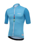 SANTINI Cyklistický dres s krátkym rukávom - SKULL  - tyrkysová
