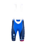 SANTINI Cyklistické nohavice krátke s trakmi - TEAM SLOVAKIA 2017 - biela/modrá