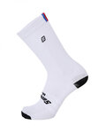 SANTINI Cyklistické ponožky klasické - UCI RAINBOW - biela